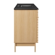 Pemberly Row 48 in Plastic & Wood Single Sink Bathroom Vanity in Oak/Black
