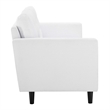 Pemberly Row Fabric Upholstered Tufted Sofa in White and Black