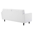Pemberly Row Fabric Upholstered Tufted Sofa in White and Black