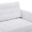 Pemberly Row Fabric Upholstered Tufted Sofa in White and Black