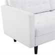 Pemberly Row Fabric Upholstered Tufted Sofa in White and Black