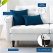 Pemberly Row Fabric Upholstered Tufted Sofa in White and Black