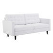Pemberly Row Fabric Upholstered Tufted Sofa in White and Black