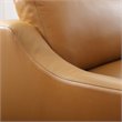 Pemberly Row Modern Leather Armchair in Tan with Stainless Steel Frame