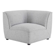Pemberly Row Polyester Fabric Corner Sectional Sofa Chair in Light Gray