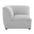 Pemberly Row Polyester Fabric Corner Sectional Sofa Chair in Light Gray