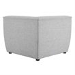 Pemberly Row Polyester Fabric Corner Sectional Sofa Chair in Light Gray