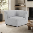 Pemberly Row Polyester Fabric Corner Sectional Sofa Chair in Light Gray