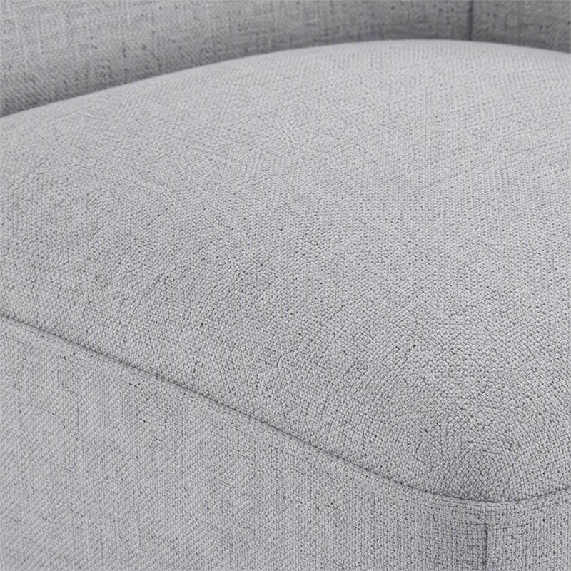 Pemberly Row Polyester Fabric Corner Sectional Sofa Chair in Light Gray