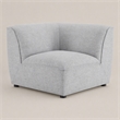 Pemberly Row Polyester Fabric Corner Sectional Sofa Chair in Light Gray