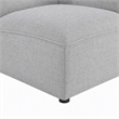 Pemberly Row Polyester Fabric Corner Sectional Sofa Chair in Light Gray