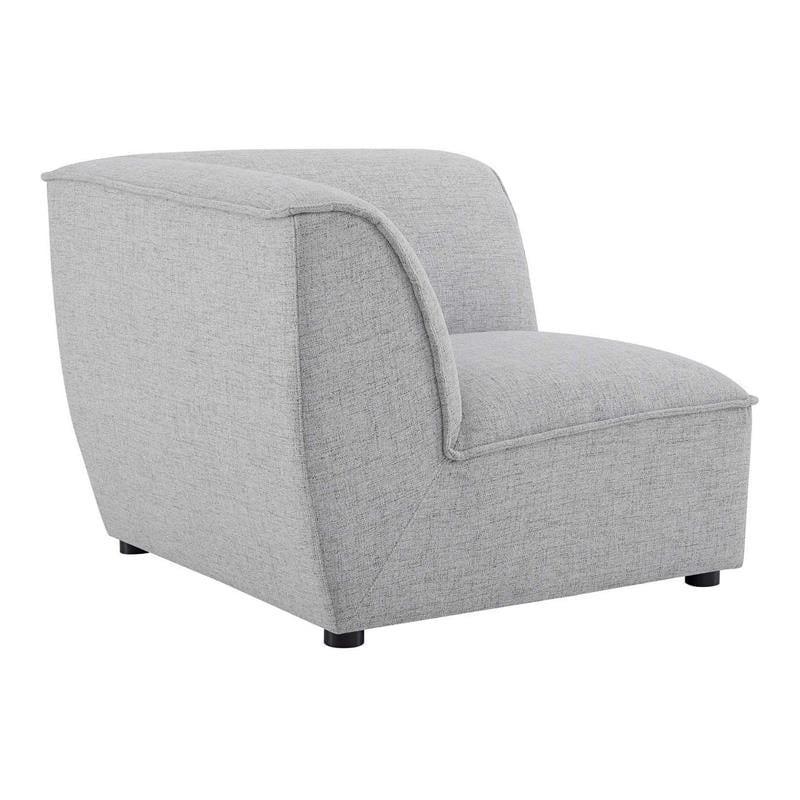 Pemberly Row Polyester Fabric Corner Sectional Sofa Chair in Light Gray
