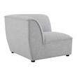 Pemberly Row Polyester Fabric Corner Sectional Sofa Chair in Light Gray