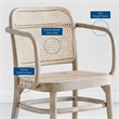 Pemberly Row Rattan Dining Chair with Elm Wood Frame in Gray/Natural