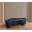 Pemberly Row Black Concrete Coffee Table with Marble Finish for Indoors/Outdoors
