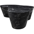 Pemberly Row Black Concrete Coffee Table with Marble Finish for Indoors/Outdoors