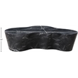 Pemberly Row Black Concrete Coffee Table with Marble Finish for Indoors/Outdoors