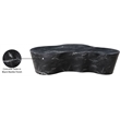 Pemberly Row Black Concrete Coffee Table with Marble Finish for Indoors/Outdoors
