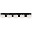 Pemberly Row Matte Black 5 Light Vanity Light with Frosted Glass Shades