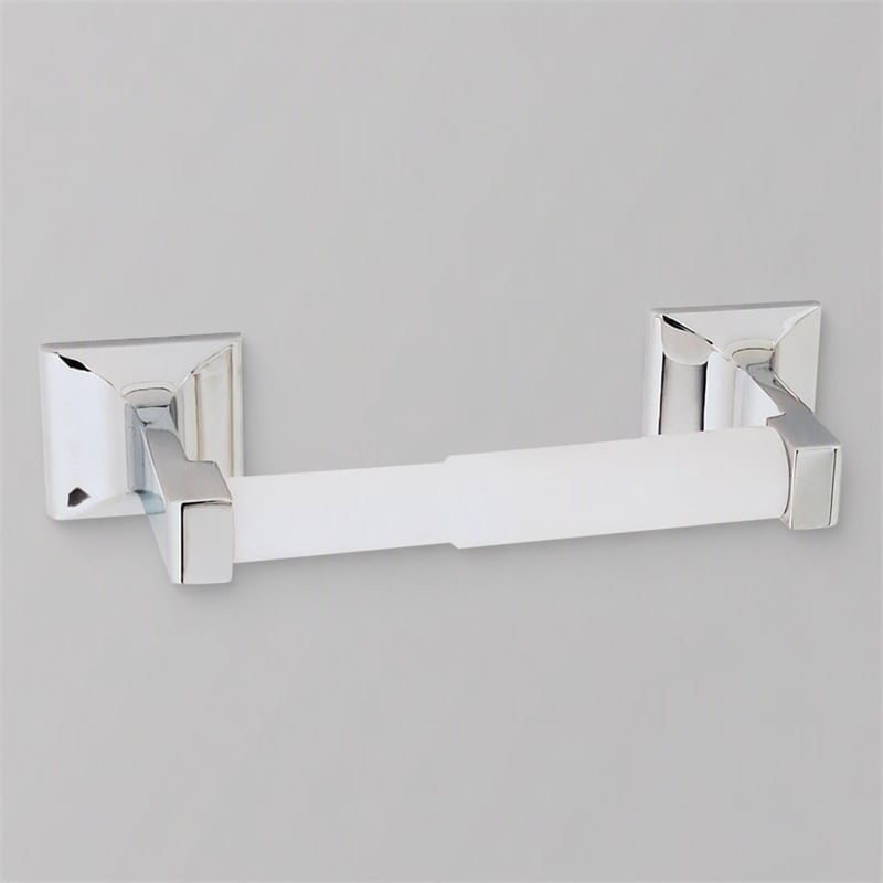 Pemberly Row Millbridge Metal Toilet Paper Holder in Polished Chrome