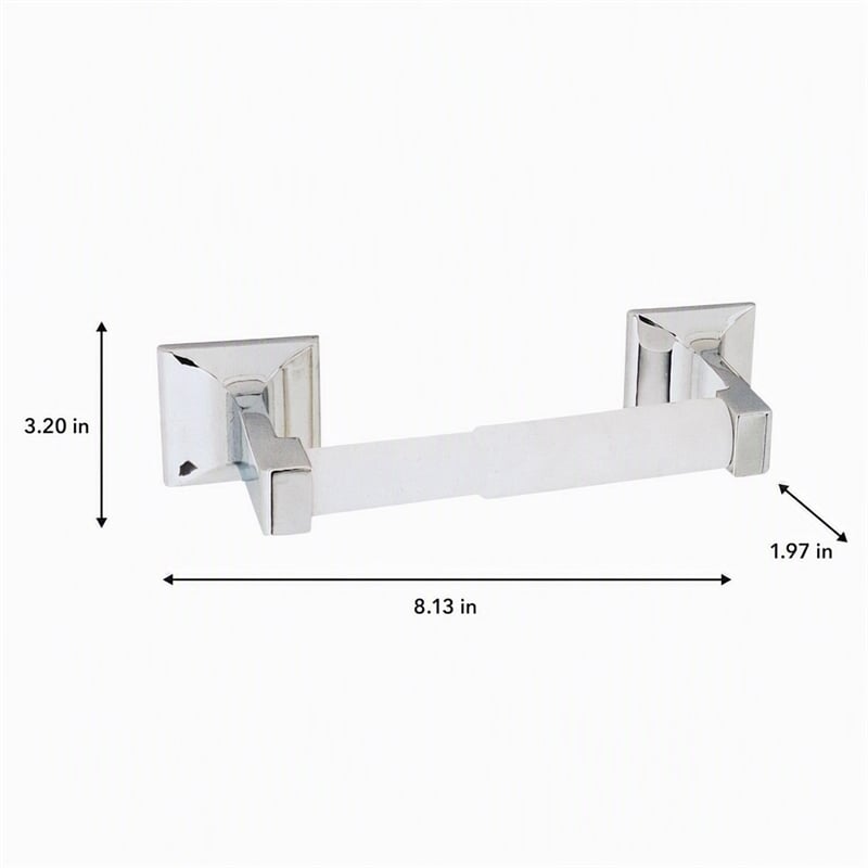 Pemberly Row Millbridge Metal Toilet Paper Holder in Polished Chrome