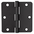 Pemberly Row Steel Door Hinges for Interior 3.5 x 3.5 in Matte Black Pack of 9