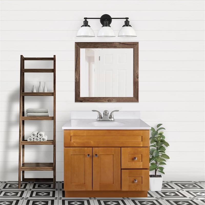 Pemberly Row 37 in Wood Vanity with White Top Fully Assembled
