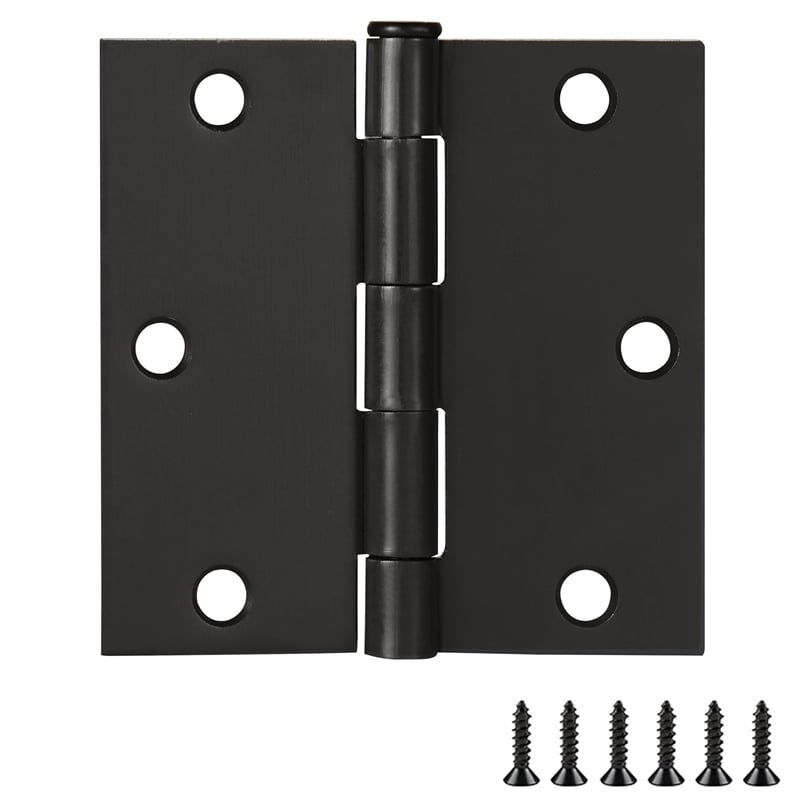 Pemberly Row Oil-Rubbed Bronze Steel Door Hinges 3.5-Inches 10-Pack