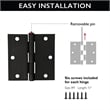 Pemberly Row Oil-Rubbed Bronze Steel Door Hinges 3.5-Inches 10-Pack