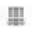 Pemberly Row Hutch Unit with 6 Glass Doors and Solid Wood in White