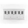 Pemberly Row Hutch Unit with 6 Glass Doors and Solid Wood in White