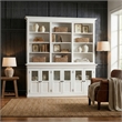 Pemberly Row Hutch Unit with 6 Glass Doors and Solid Wood in White
