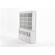 Pemberly Row Hutch Unit with 6 Glass Doors and Solid Wood in White