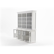 Pemberly Row Hutch Unit with 6 Glass Doors and Solid Wood in White