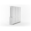 Pemberly Row Hutch Unit with 6 Glass Doors and Solid Wood in White