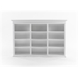 Pemberly Row Hutch Unit with 6 Glass Doors and Solid Wood in White