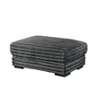 Pemberly Row Charcoal Gray Fabric Ottoman with Plush Cushion