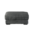 Pemberly Row Charcoal Gray Fabric Ottoman with Plush Cushion