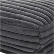 Pemberly Row Charcoal Gray Fabric Ottoman with Plush Cushion