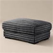Pemberly Row Charcoal Gray Fabric Ottoman with Plush Cushion