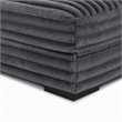 Pemberly Row Charcoal Gray Fabric Ottoman with Plush Cushion