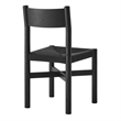 Pemberly Row Oak Dining Side Chair with Woven Seat in Black
