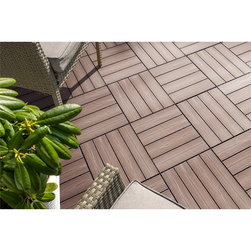 Pemberly Row Square Deck Tiles in Brown Canyon 6 Pack