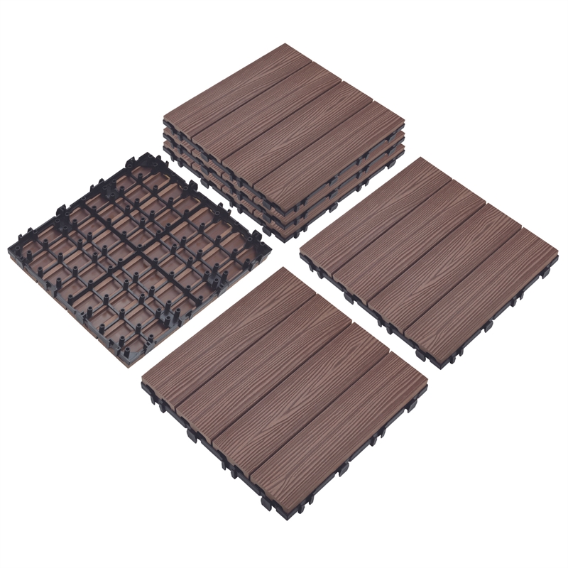 Pemberly Row Square Deck Tiles in Brown Canyon 6 Pack