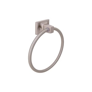 Pemberly Row Traditional Metal Towel Ring in Satin Nickel 6 in