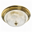 Pemberly Row Ribbed Glass Ceiling Fixture Polished Brass 3 Light Steel Base
