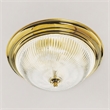 Pemberly Row Ribbed Glass Ceiling Fixture Polished Brass 3 Light Steel Base