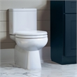 Pemberly Row Round Wood Toilet Seat in White with Soft Close Hinges