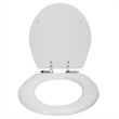 Pemberly Row Round Wood Toilet Seat in White with Soft Close Hinges