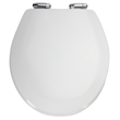 Pemberly Row Round Wood Toilet Seat in White with Soft Close Hinges